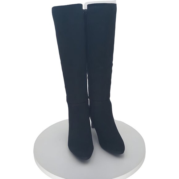 LifeStride Gracie Eco Knee-High Black Microsuede Boots 7.5M 38 EU - Picture 1 of 6
